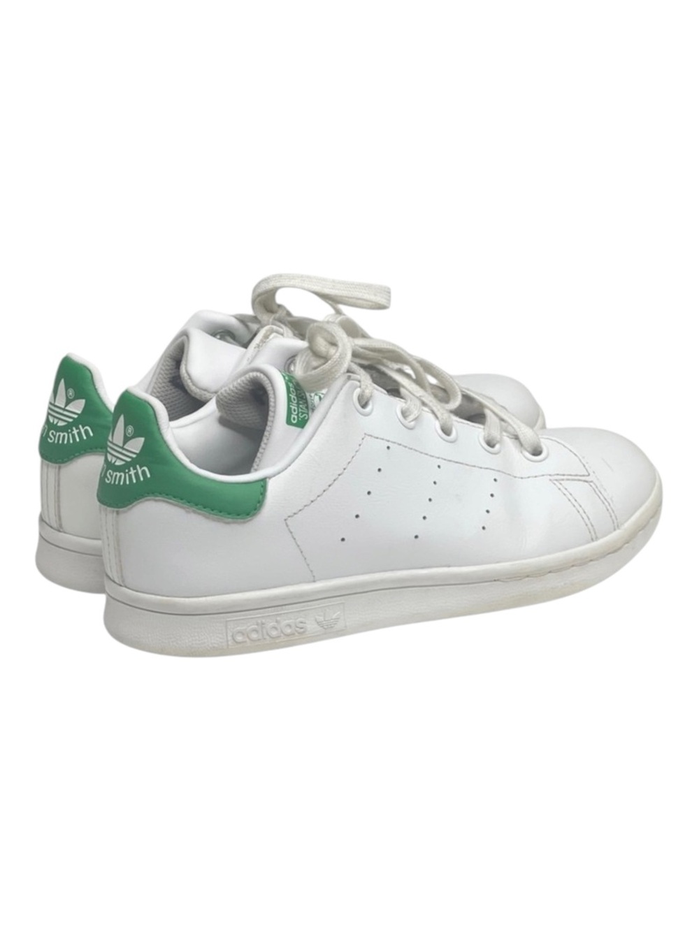 Adidas ★ Stan Smith Vegan Tennis Shoes Sneakers ★ Cloud White Green ★ Girl’s 2M - Picture 3 of 16